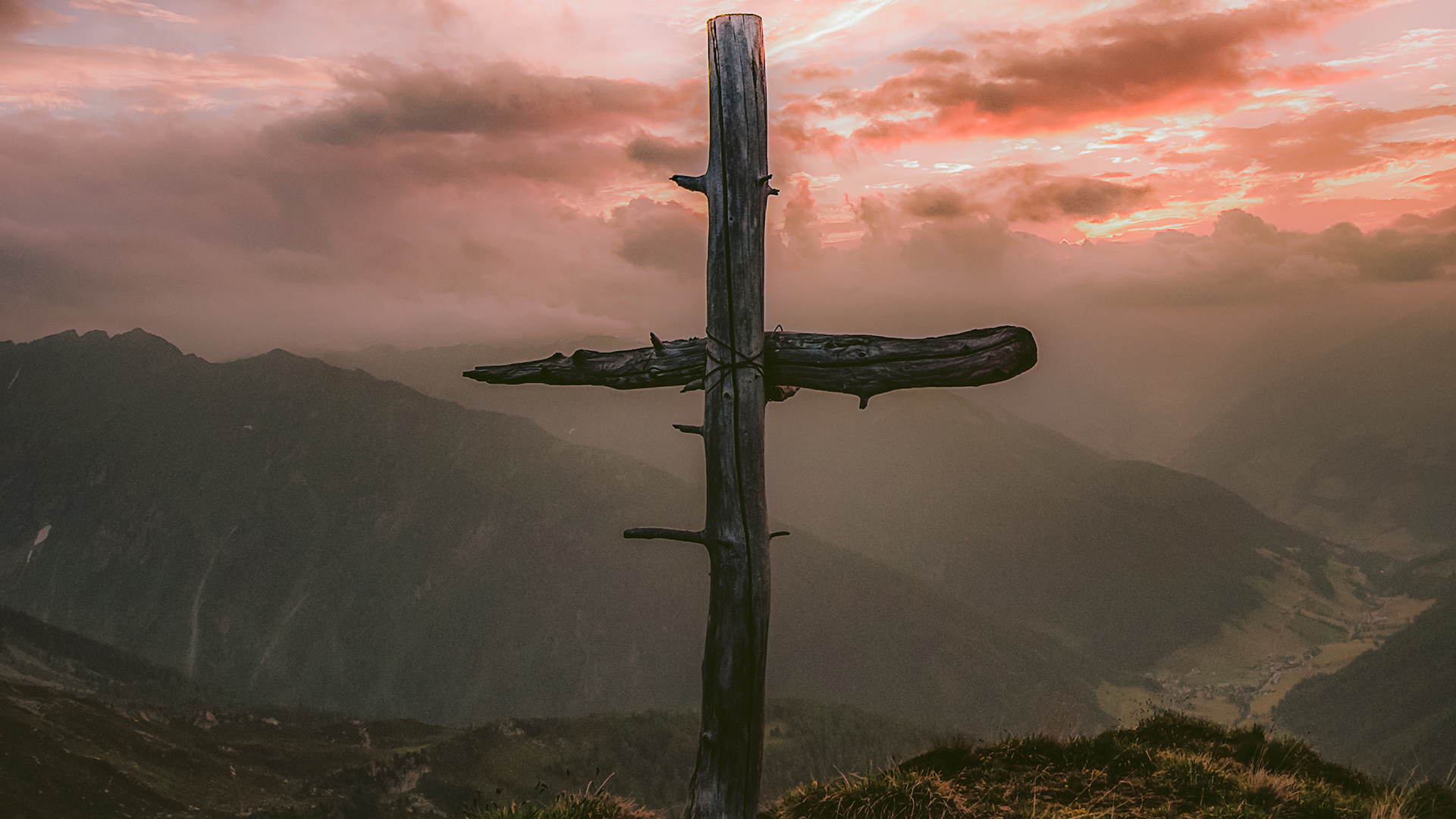 A cross of a hill by itself