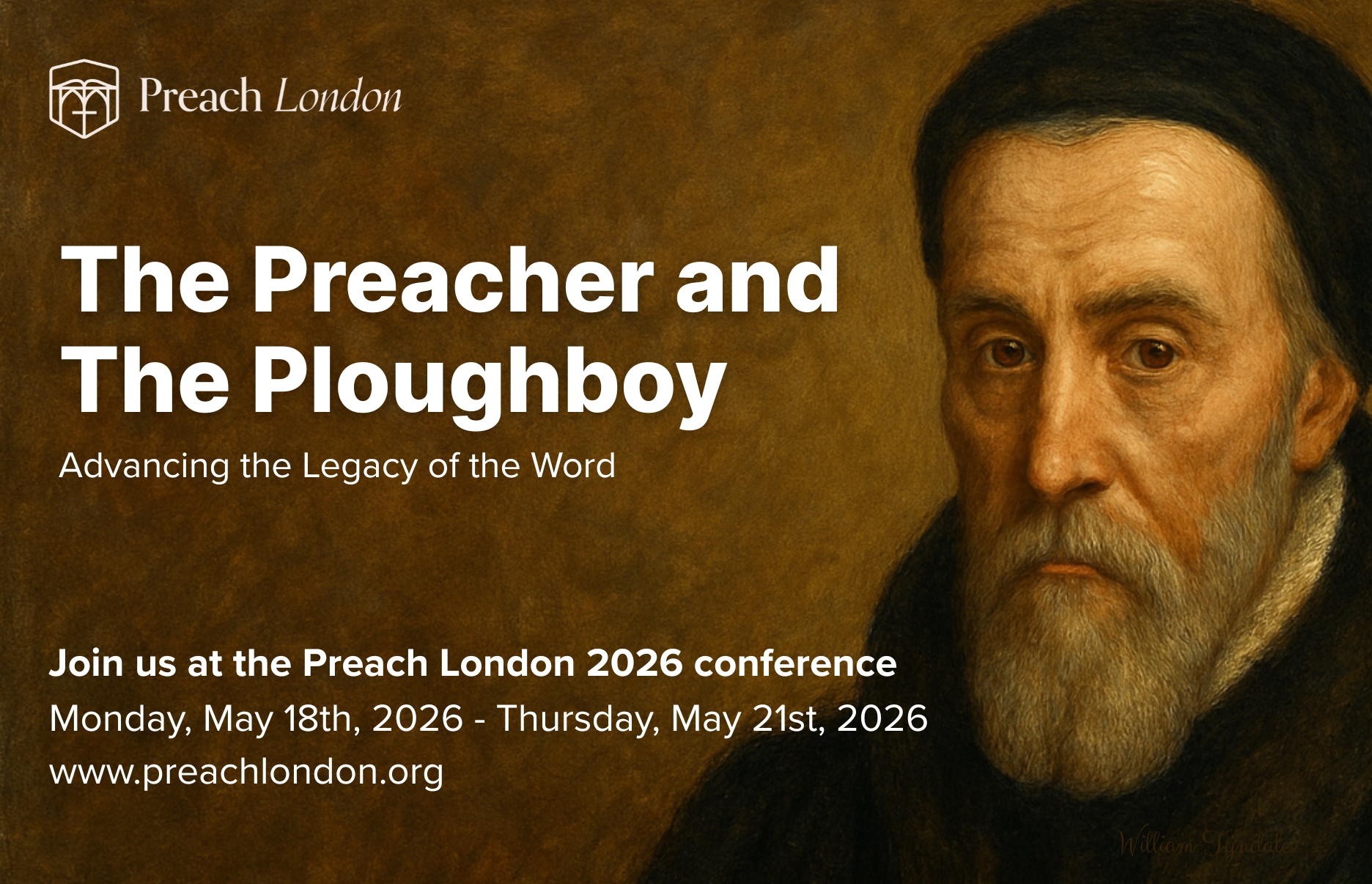 Preach London 2026: The Preacher and the Ploughboy Invitation advertisement banner